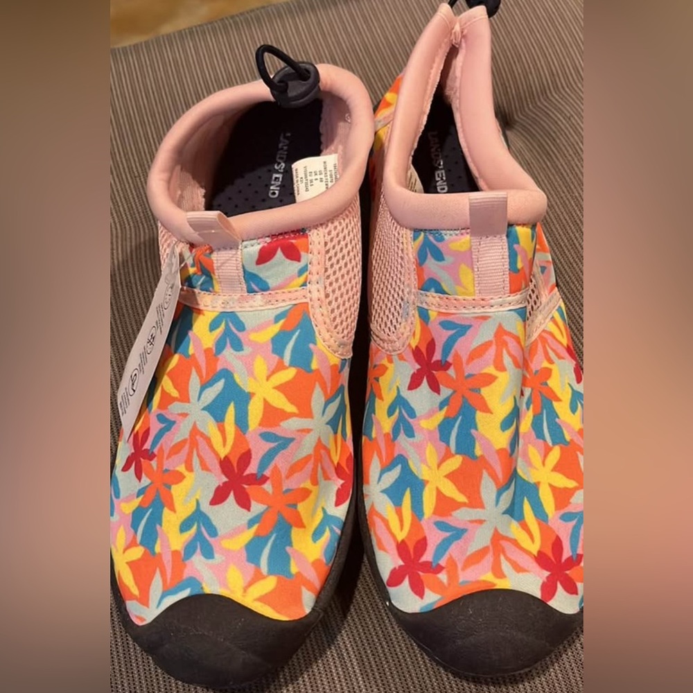 Lands' End Pink and Orange Water Shoes with Elastic Panels